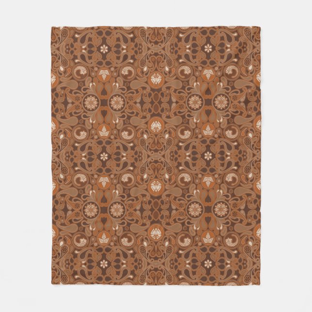 Couverture Polaire Café Latte Paisley Soft Fleece Blanket (Devant)