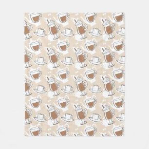 Couverture Polaire Café, motif doux