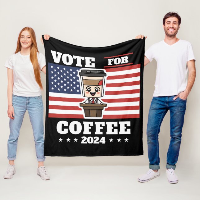 Couverture Polaire Café pour président, votez pour le café (En situation)