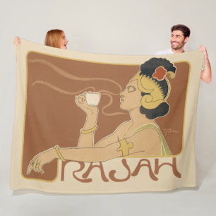 Couverture Polaire Café Rajah Art Nouveau vintage, Dame avec café