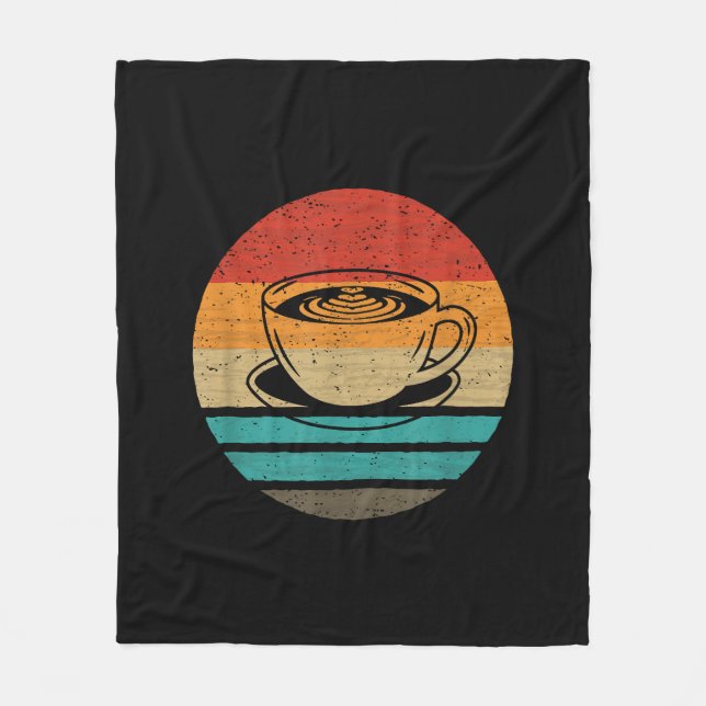 Couverture Polaire Café Retro Style Vintage (Devant)