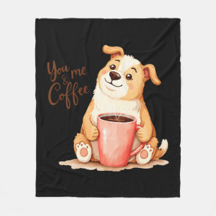 Couverture Polaire Café You & me - Corgi mignonne et brasse confortab