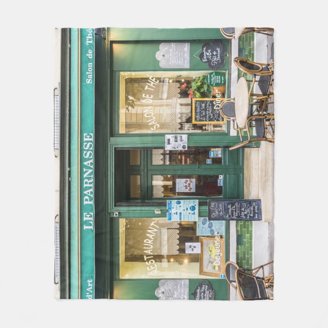 Couverture Polaire Cafés français : Versailles scène cosy. (Devant)