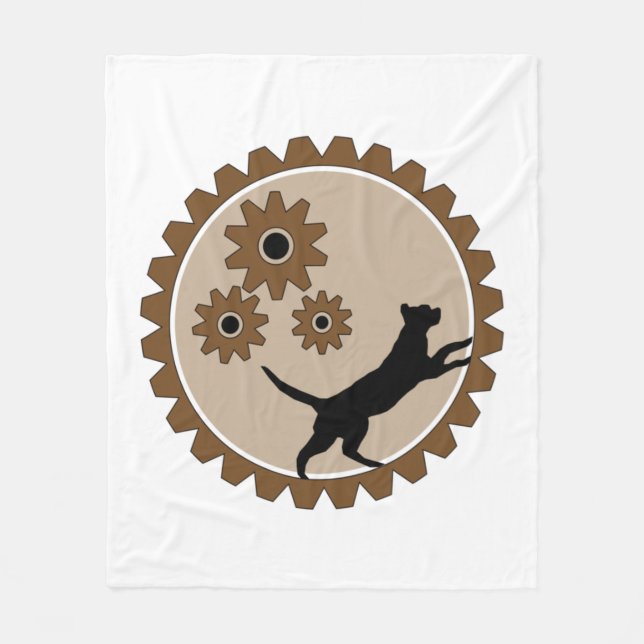 Couverture Polaire cage à moteur pour chien avec roues (Devant)