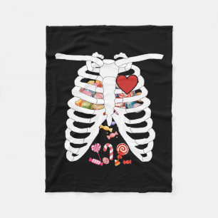 Couverture Polaire Cage de côtes X-ray Candy drôle Costume d'Hallowee