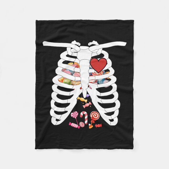 Couverture Polaire Cage de côtes X-ray Candy drôle Costume d'Hallowee (Devant)