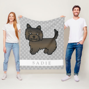 Couverture Polaire Cairn Terrier Brun foncé Chien mignon & Nom person
