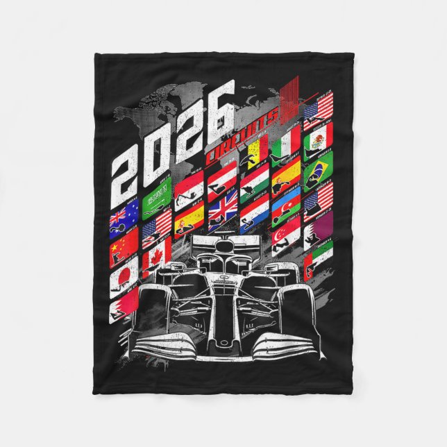 Couverture Polaire Calendrier 2026 Circuit de Course Programme Lieux  (Devant)