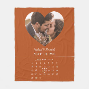 Couverture Polaire Calendrier d'anniversaire du Mariage de automne or