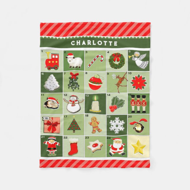 Couverture Polaire Calendrier de l'Avent personnalisé (Devant)