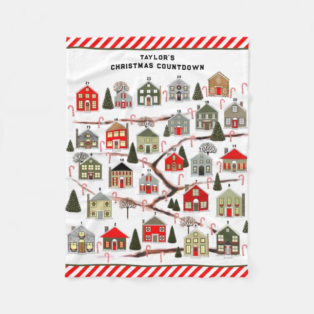 Couverture Polaire Calendrier de l'Avent personnalisé (Devant)