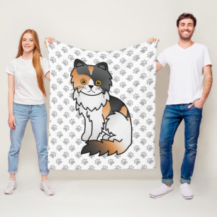 Couverture Polaire Calico Persian Chaton de Dessin Animé Mignon & Pat