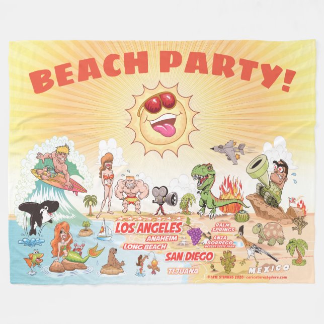Couverture Polaire California Beach Party (Devant (Horizontal))