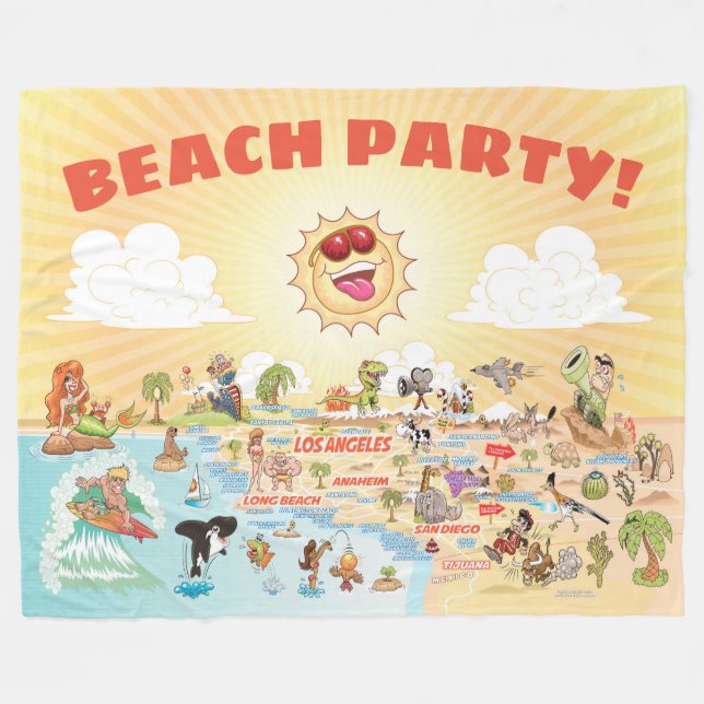 Couverture Polaire California Beach Party (Devant (Horizontal))