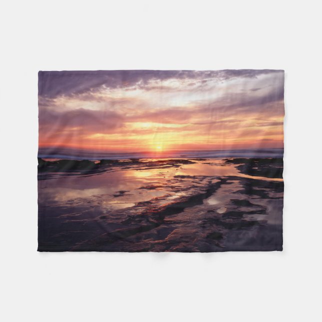 Couverture Polaire Californie, San Diego, Sunset Cliffs, Coucher de s (Devant (Horizontal))