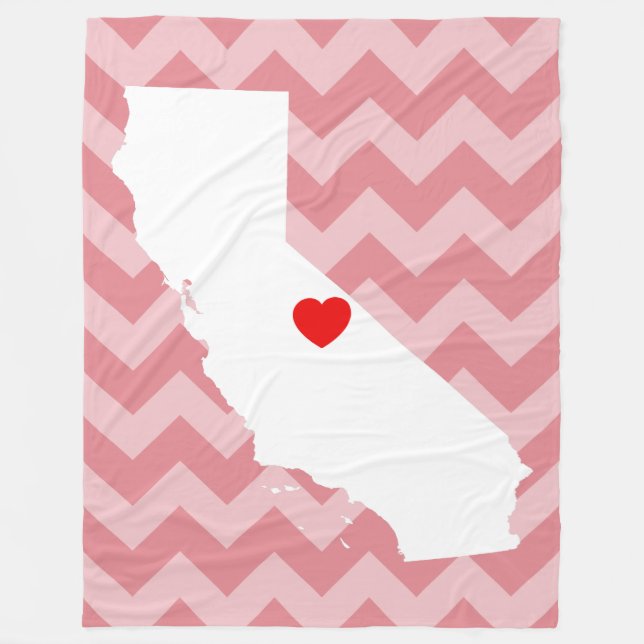 Couverture Polaire Californie sur mesure avec Red Heart (Devant)