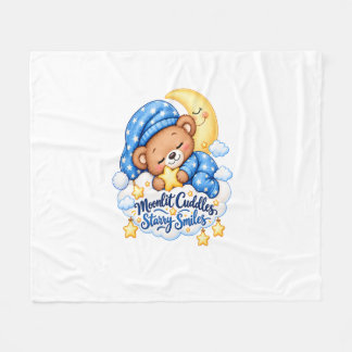 Couverture Polaire Câlins au Clair de Lune Sourires Étoilés Doux Tedd