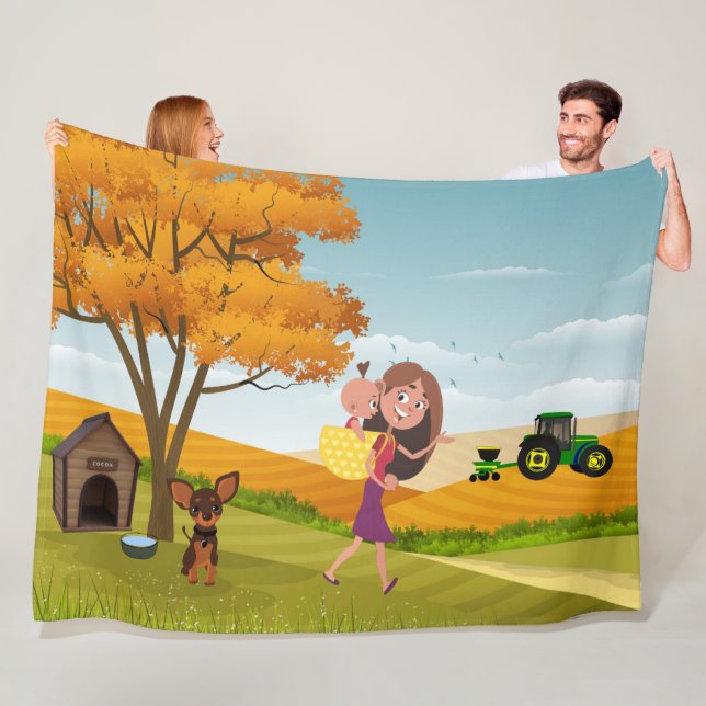 Couverture Polaire Câlins de récolte Cozy (En situation)
