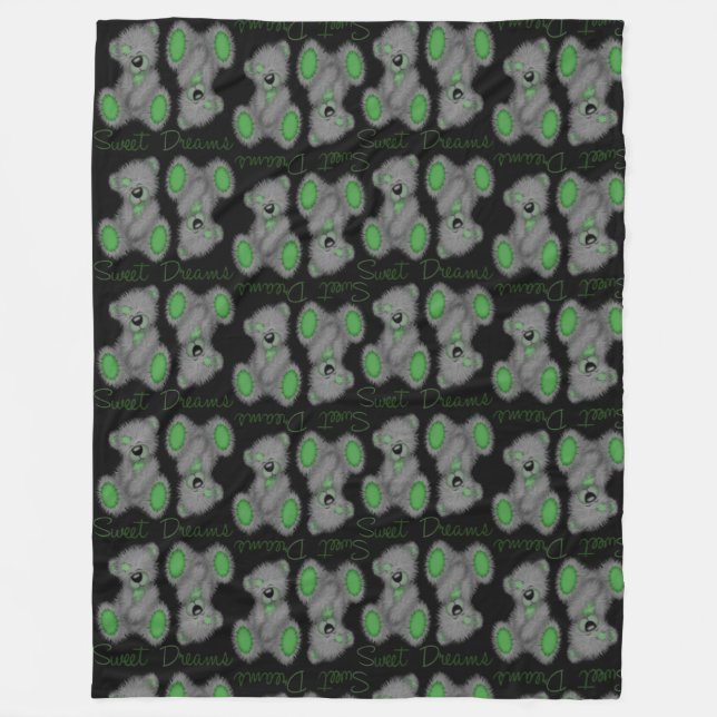 Couverture Polaire Câlins Douces Rêves Teddy-vert émeraude (Devant)