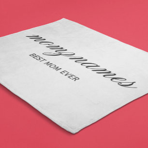 Couverture Polaire Calligraphie de nom personnalisée Meilleure Maman