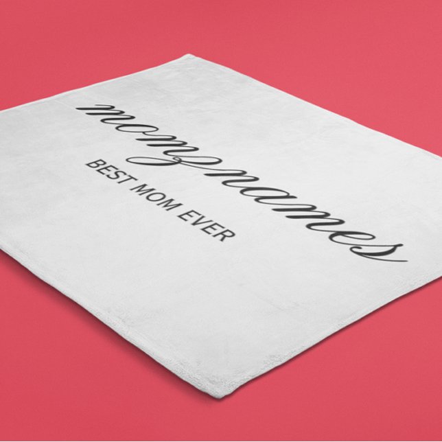 Couverture Polaire Calligraphie de nom personnalisée Meilleure Maman (Créateur téléchargé)