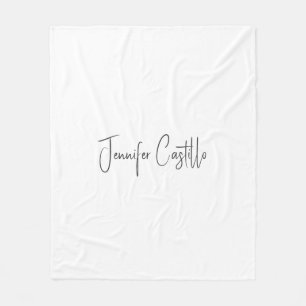 Couverture Polaire Calligraphie minimaliste noire blanche
