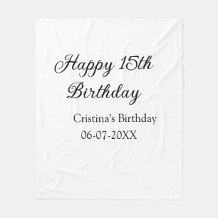 Couverture Polaire calligraphie simple minimum heureux 15e anniversai