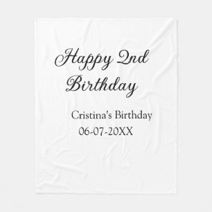 Couverture Polaire calligraphie simple minimum heureux 2e anniversair
