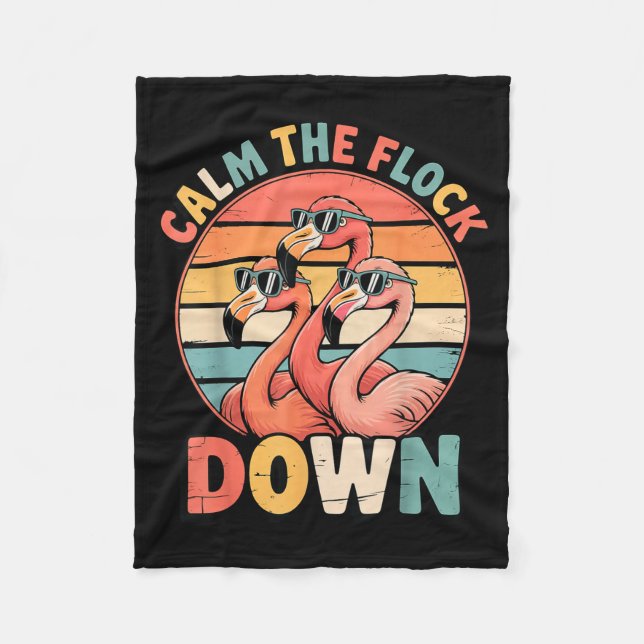 Couverture Polaire Calm The Flock Down Flamingo  (Devant)