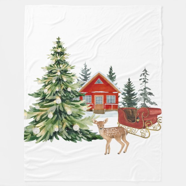 Couverture Polaire Calm winter home decor inspired by quiet woodland  (Devant)