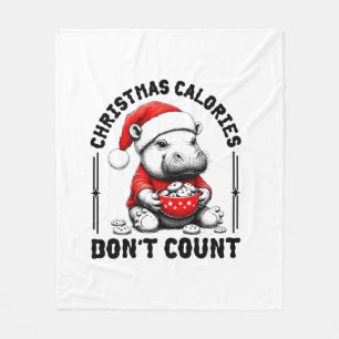 Couverture Polaire Calories de Noël ne comptez pas drôle Moo Deng Coo