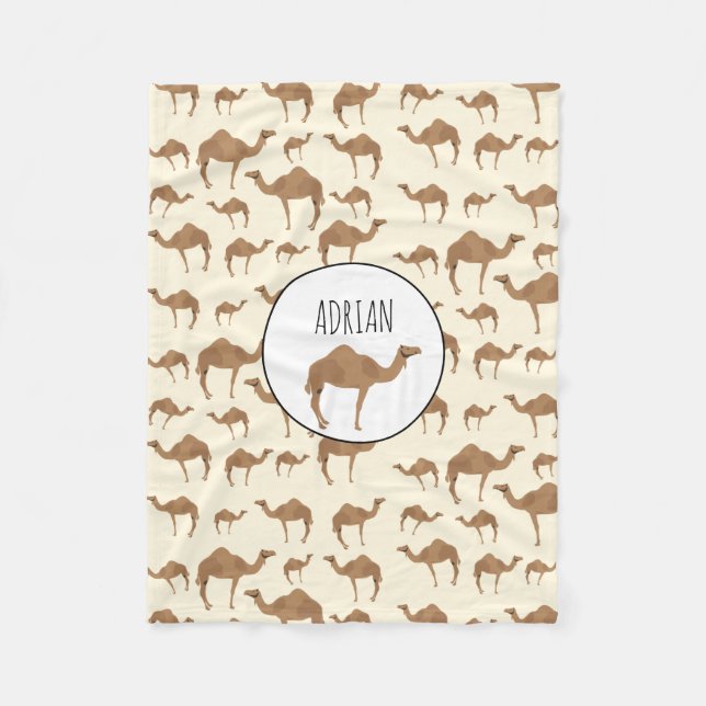 Couverture Polaire Camel Animal Motif Nom personnalisé (Devant)