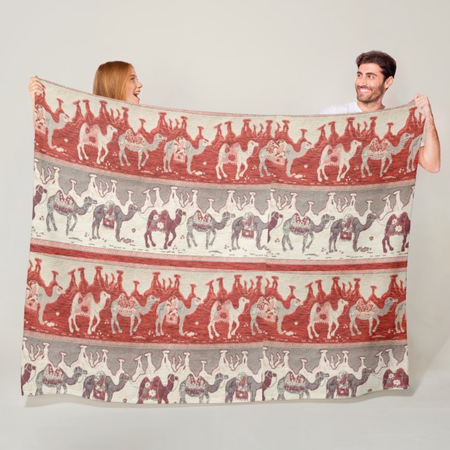 Couverture Polaire Camels Train, Camels Motif, reproductions de chame (En situation)
