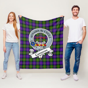 Couverture Polaire Cameron Clan Badge Tartan Plaid