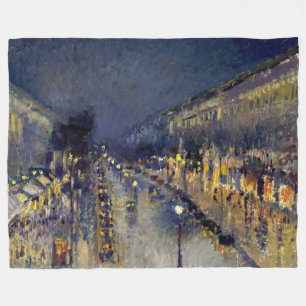 Couverture Polaire Camille Pissarro - Boulevard Montmartre en nuit