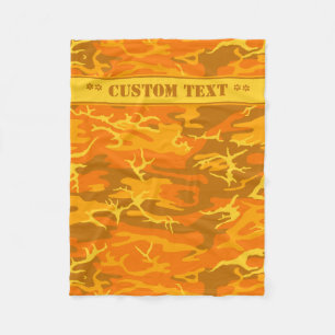 Couverture Polaire Camion orange d'automne avec texte personnalisé