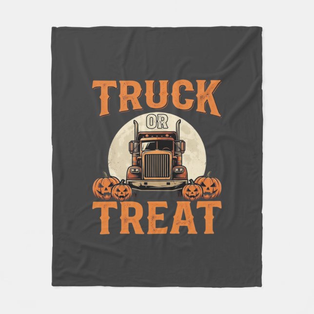 Couverture Polaire Camion ou traiter Halloween conception de semi-rem (Devant)