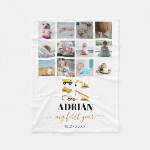 Couverture Polaire Camions de construction Baby First Year Photo Coll