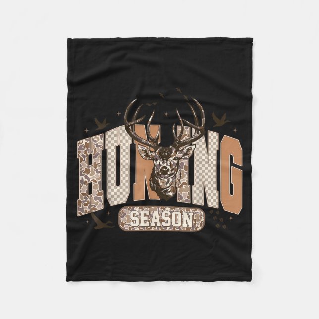 Couverture Polaire Camo Deer Hunting Season Wildlife Buck Antlers Hun (Devant)