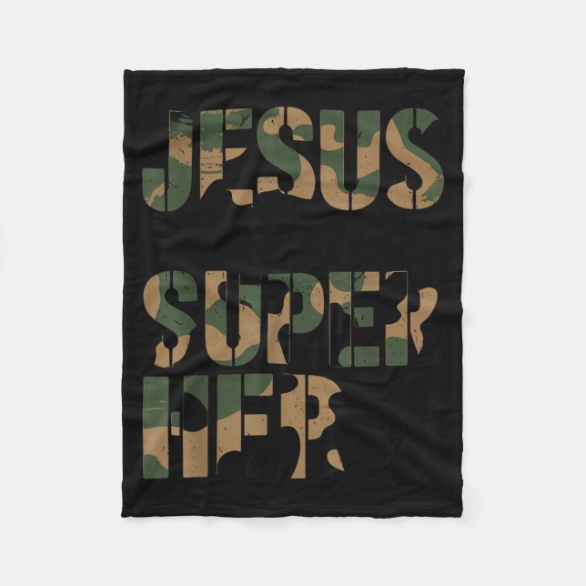 Couverture Polaire Camo Jesus Is My Superhero Toddler Boys Camouflage (Devant)