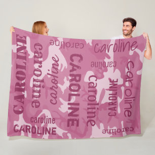 Couverture Polaire Camo Personnalisé Rose
