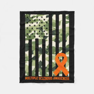 Couverture Polaire Camo Usa Flag Multiple Sclerosis Awareness Month M