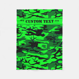 Couverture Polaire Camo vert Alien avec texte personnalisé