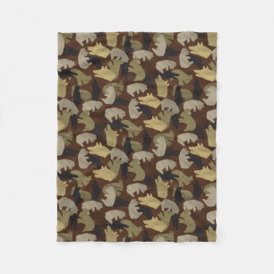 Couverture Polaire Camouflage animal Silhouette Brown