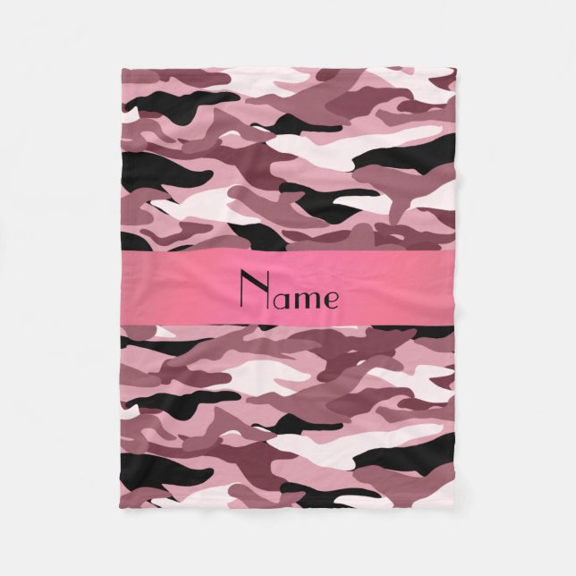 Couverture Polaire Camouflage assez rose nommé personnalisé (Devant)