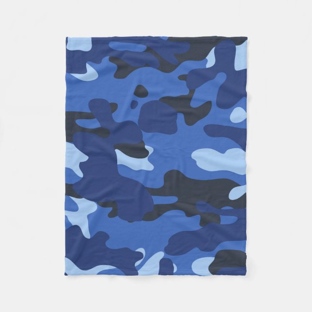 Couverture Polaire Camouflage Bleu Camo Motif de l'armée (Devant)