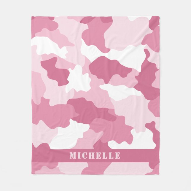 Couverture Polaire Camouflage Camouflage rose Fille Nom (Devant)