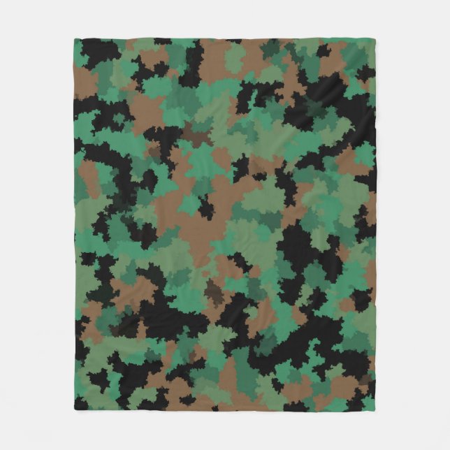 Couverture Polaire Camouflage de la jungle verte de l'armée Design Mo (Devant)