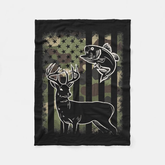 Couverture Polaire Camouflage Drapeau Américain Pêche Chasse Hunter D (Devant)