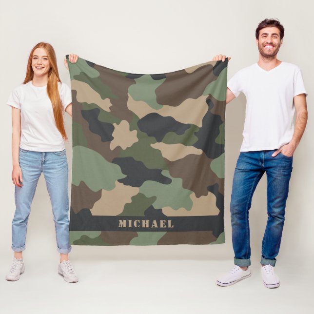 Couverture Polaire Camouflage en bois Camouflage militaire kaki monog (En situation)